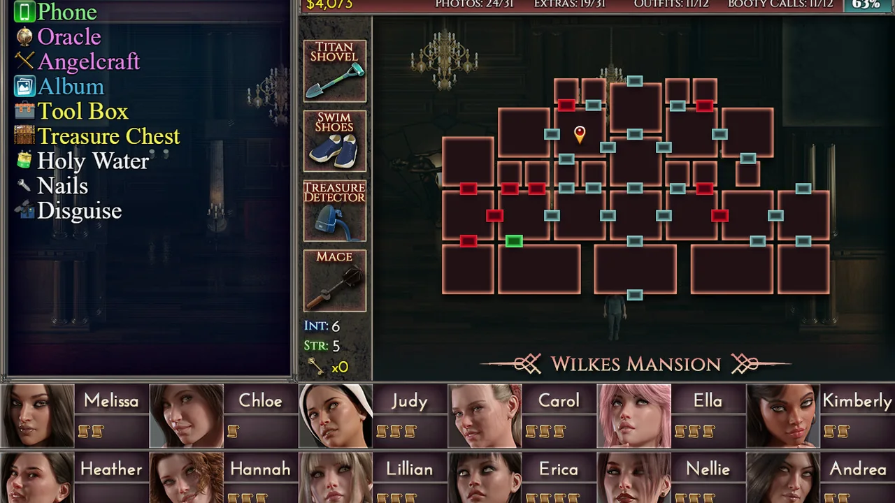 游戏中的 Wilkes Mansion 平面地图