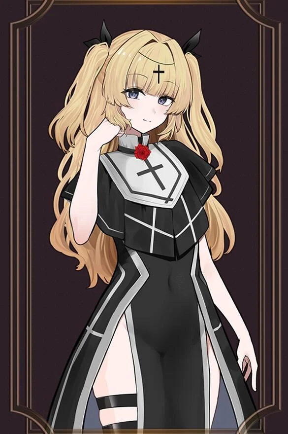 金发阿斯特拉身穿黑色修女服
