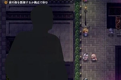 奈扎里斯石板街区的像素地图,建筑之间分布着路人与角色